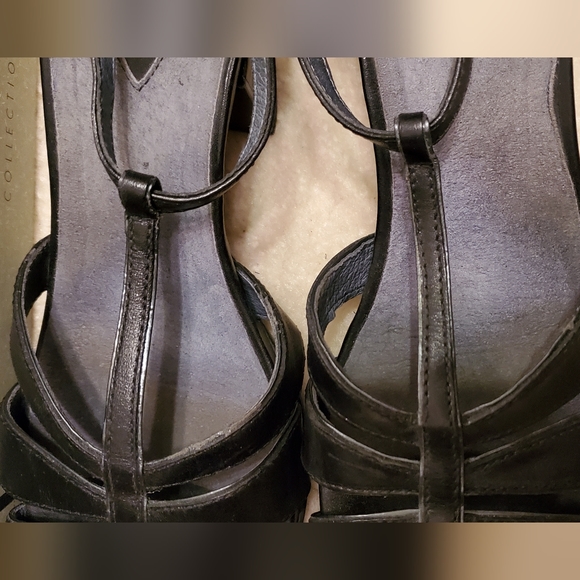 NWT Clarks Artisan Della Strap Black Sandal Stack Look Heel w/ Original Box - Picture 10 of 16